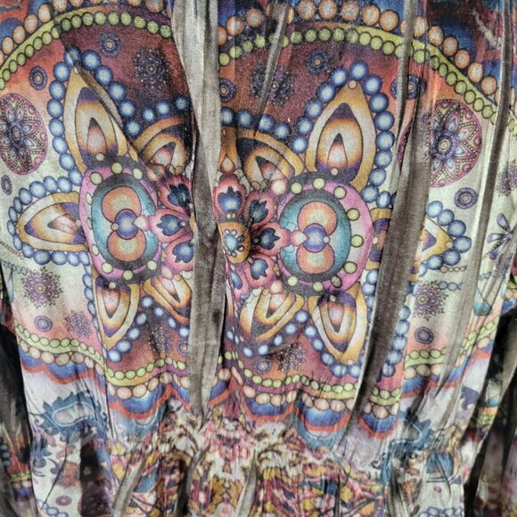 Live Let Live Womens Top 1X Plus Tunic 3/4 Sleeve Velour Gray Geometric GEO246E - Picture 7 of 10